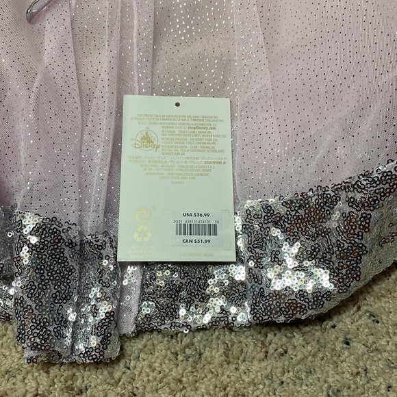 Disney Princess pink dress up cape with sequins with crown headband, new w/tag! - Picture 2 of 4